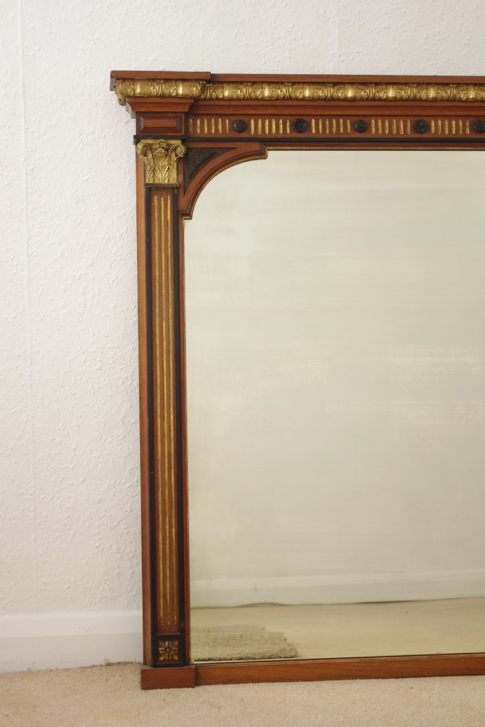 Victorian Mahogany and Parcel-Gilt Overmantle Mirror View II