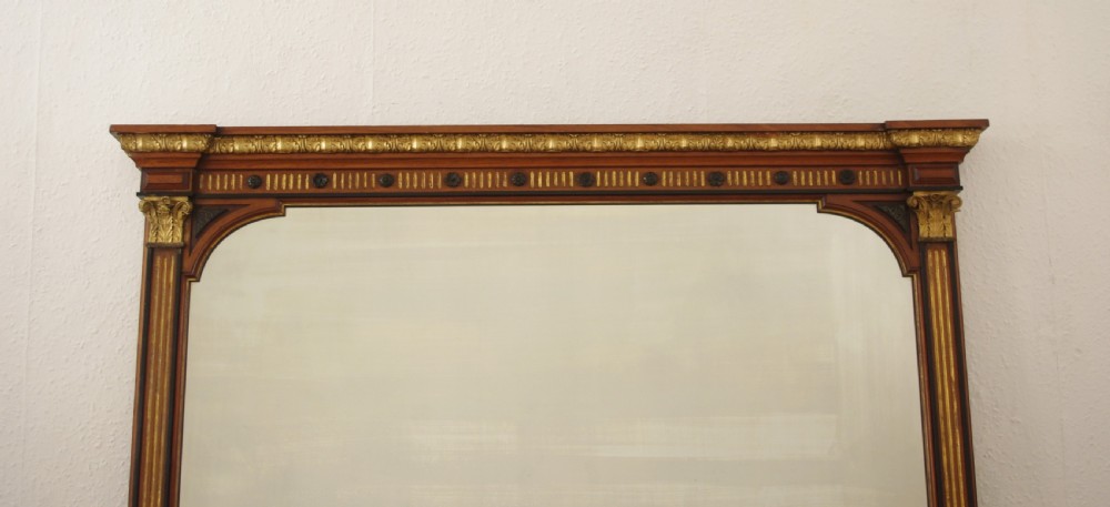 Victorian Mahogany and Parcel-Gilt Overmantle Mirror View III