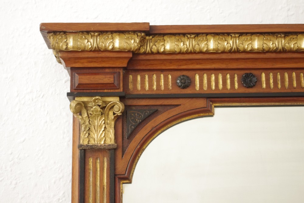 Victorian Mahogany and Parcel-Gilt Overmantle Mirror View IV