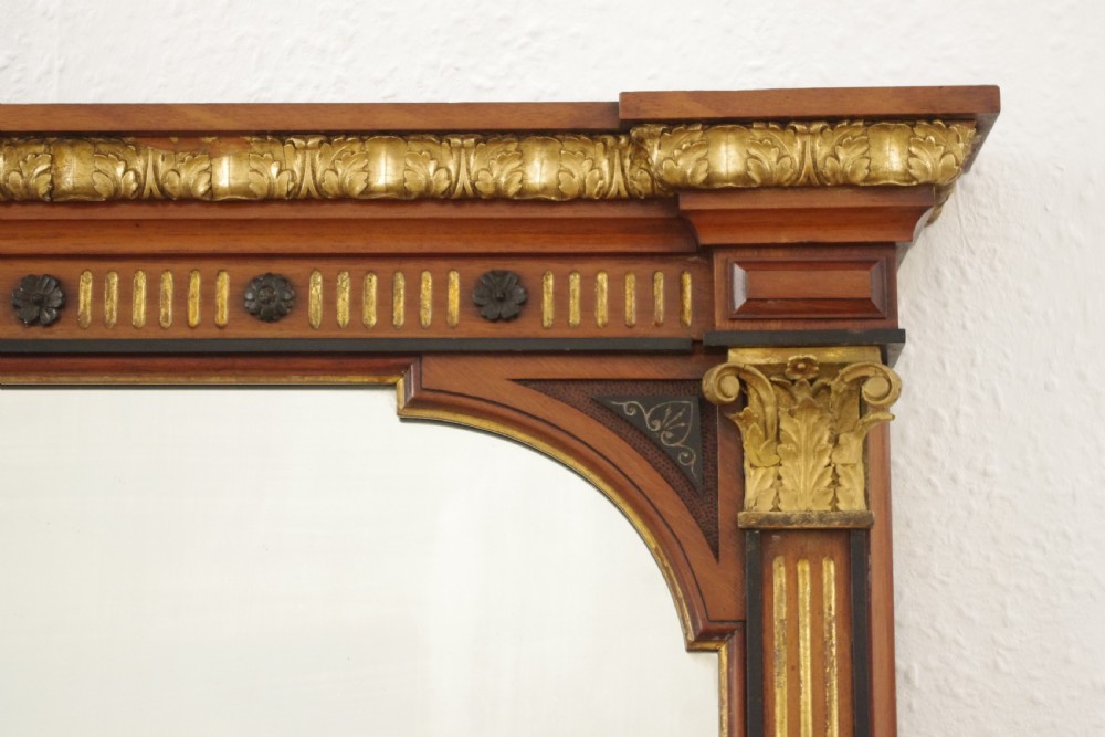 Victorian Mahogany and Parcel-Gilt Overmantle Mirror View V