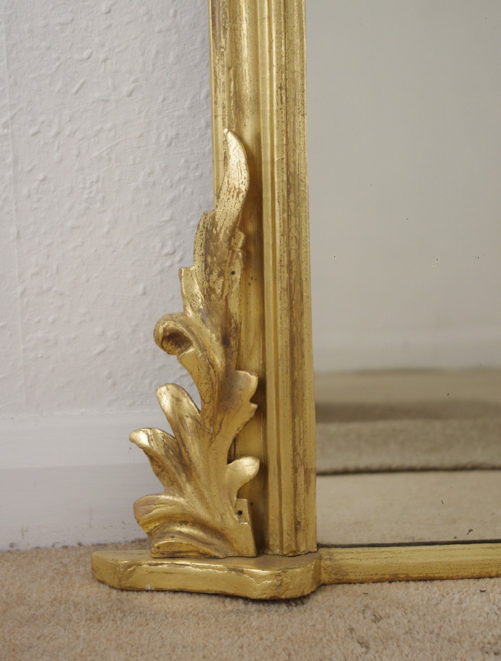 Victorian Gilt Wood Large  Arch Top Overmantle Mirror View V