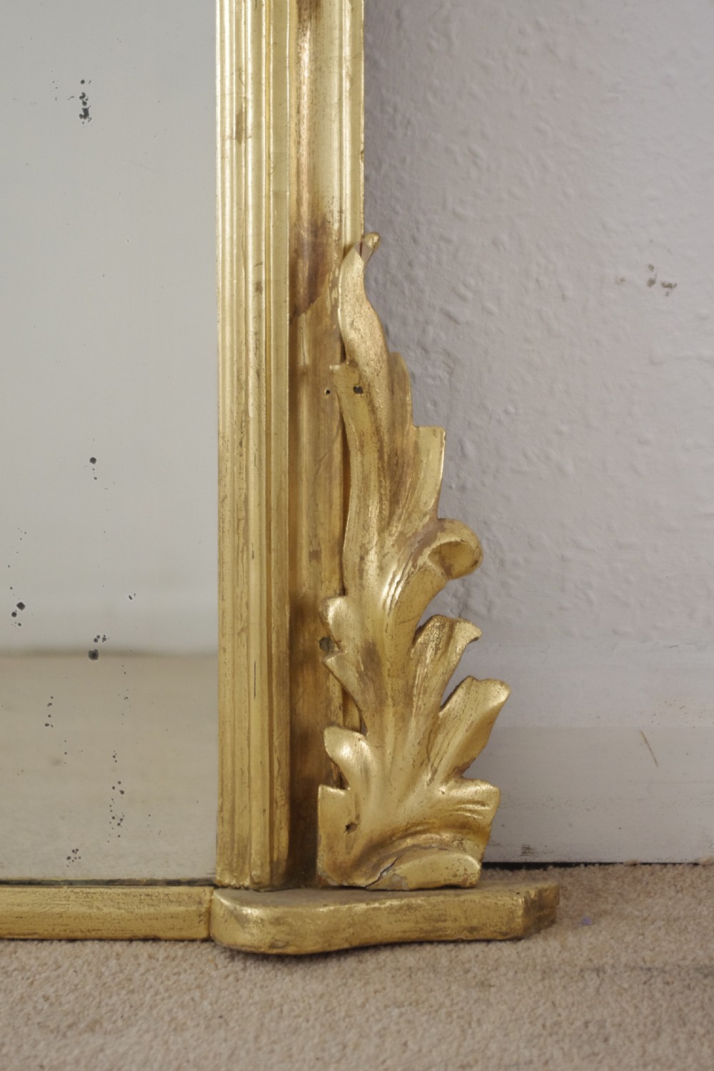 Victorian Gilt Wood Large  Arch Top Overmantle Mirror View VI