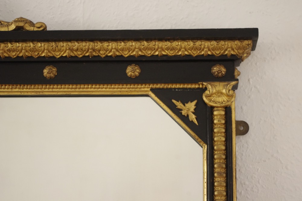 Victorian Ebonised and Parcel-Gilt Large Overmantle Mirror View VI