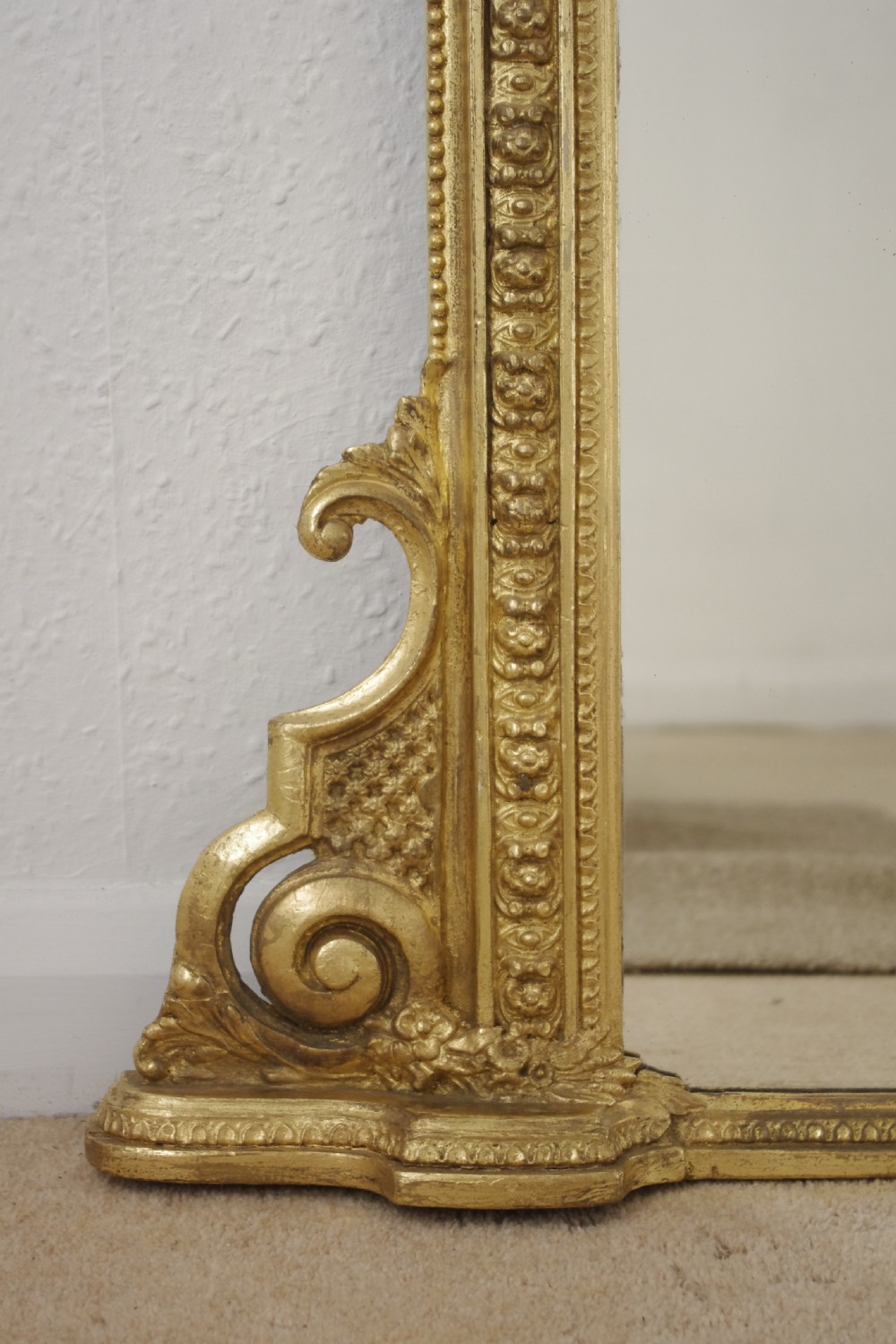 Victorian Gilt Large Arch Top Overmantle Mirror View V