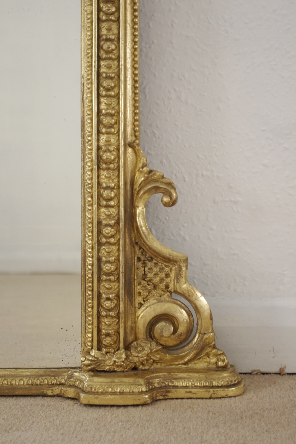 Victorian Gilt Large Arch Top Overmantle Mirror View VI