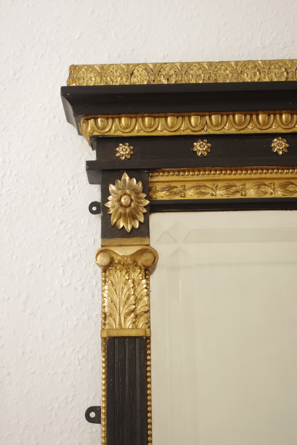 Victorian Ebonised and Parcel-Gilt Overmantle Mirror View III