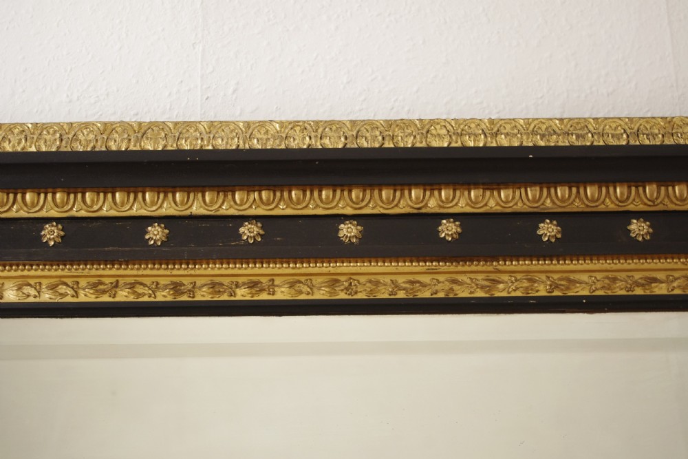 Victorian Ebonised and Parcel-Gilt Overmantle Mirror View V