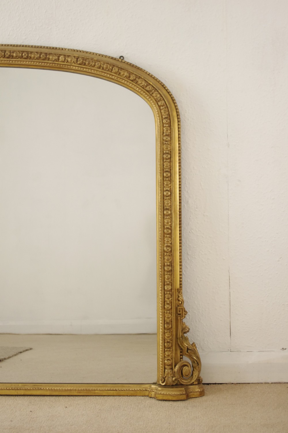 Victorian Gilt Large Arch Top Overmantel Mirror View III