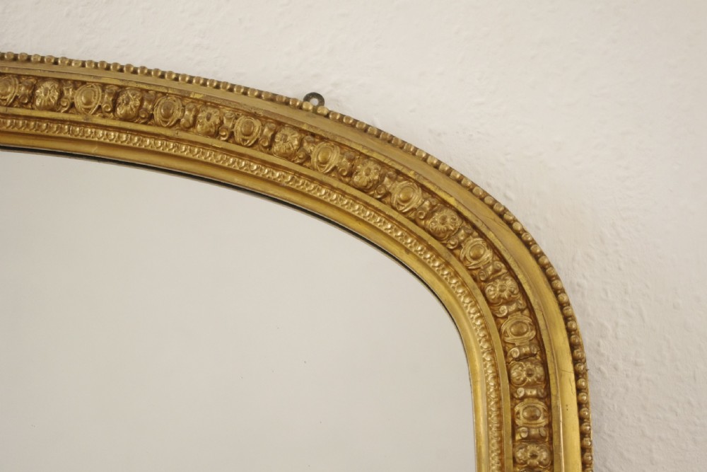 Victorian Gilt Large Arch Top Overmantel Mirror View V