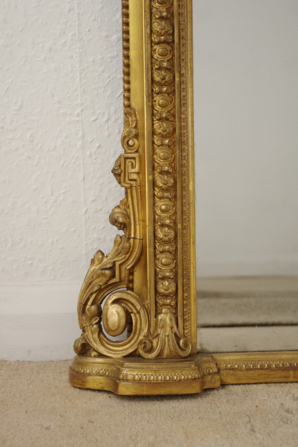 Victorian Gilt Large Arch Top Overmantel Mirror View VII
