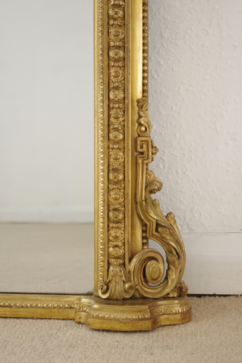 Victorian Gilt Large Arch Top Overmantel Mirror View VIII