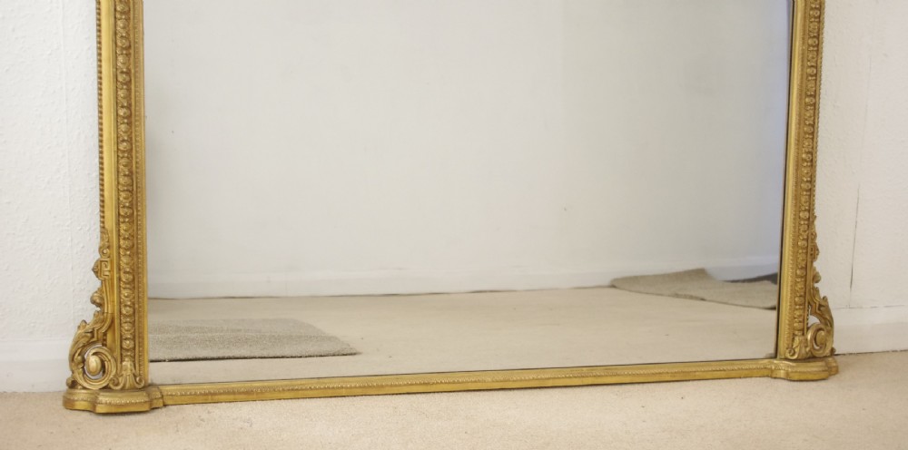 Victorian Gilt Large Arch Top Overmantel Mirror View IX