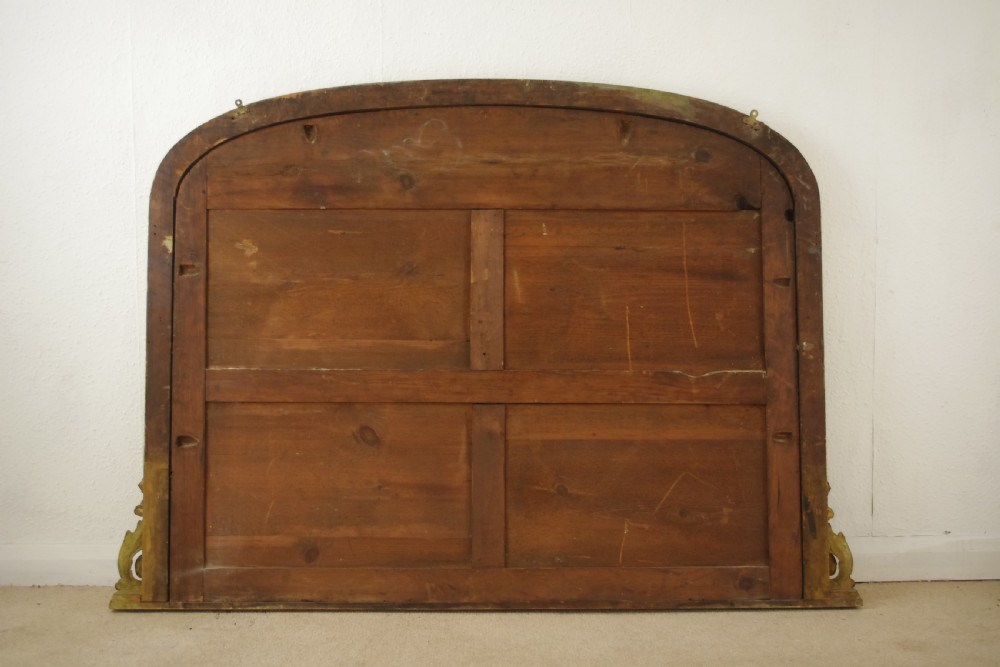 Victorian Gilt Large Arch Top Overmantel Mirror View X