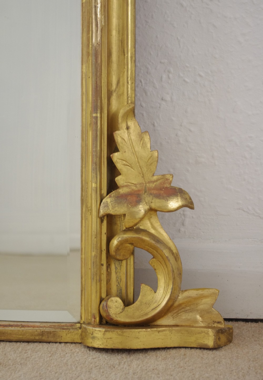 Victorian Gilt Wood Arch Top Overmantle Mirror View VII