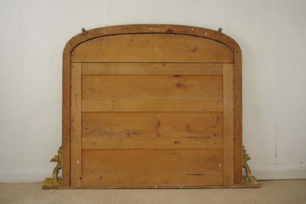 Victorian Gilt Wood Arch Top Overmantle Mirror View IX