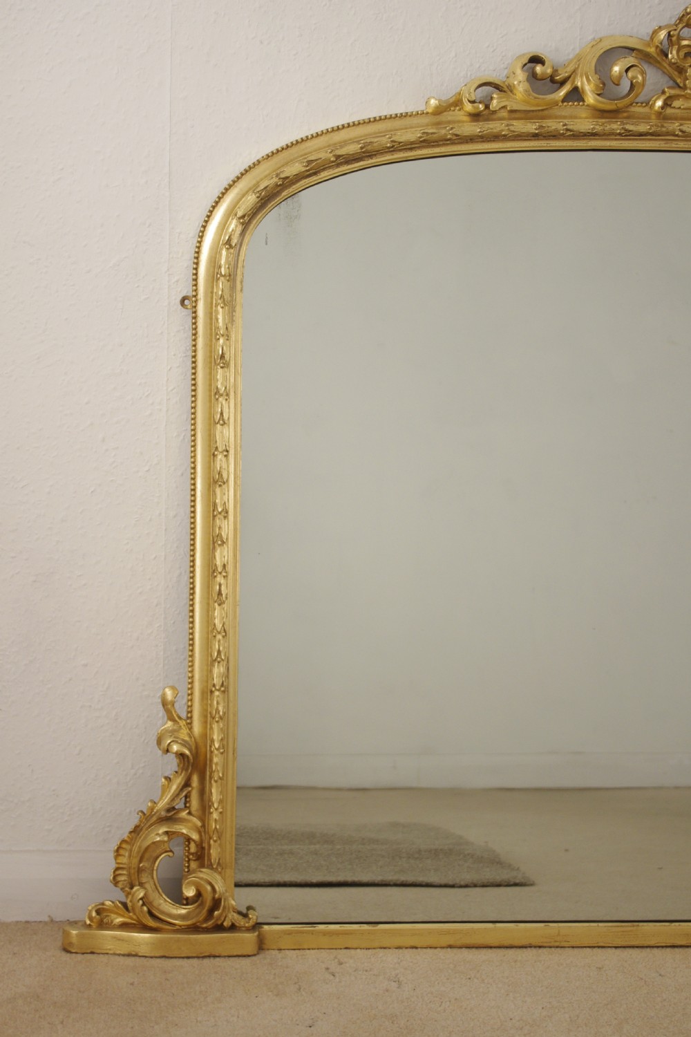 Victorian Gilt Large Arch Top Overmantle Mirror View II