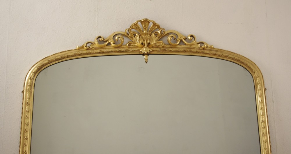 Victorian Gilt Large Arch Top Overmantle Mirror View III