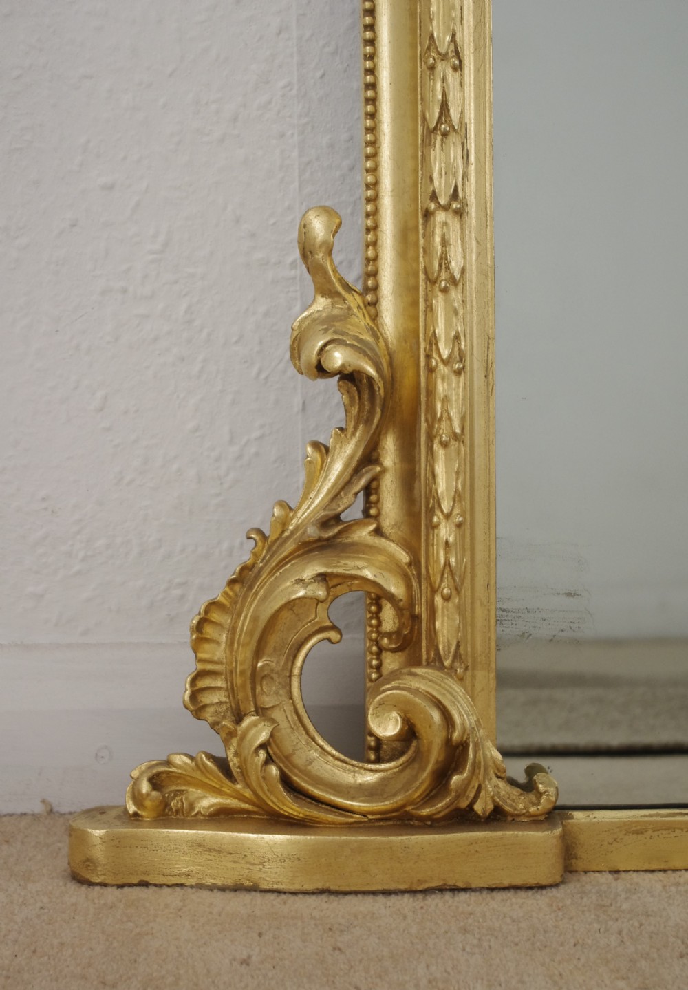 Victorian Gilt Large Arch Top Overmantle Mirror View VI