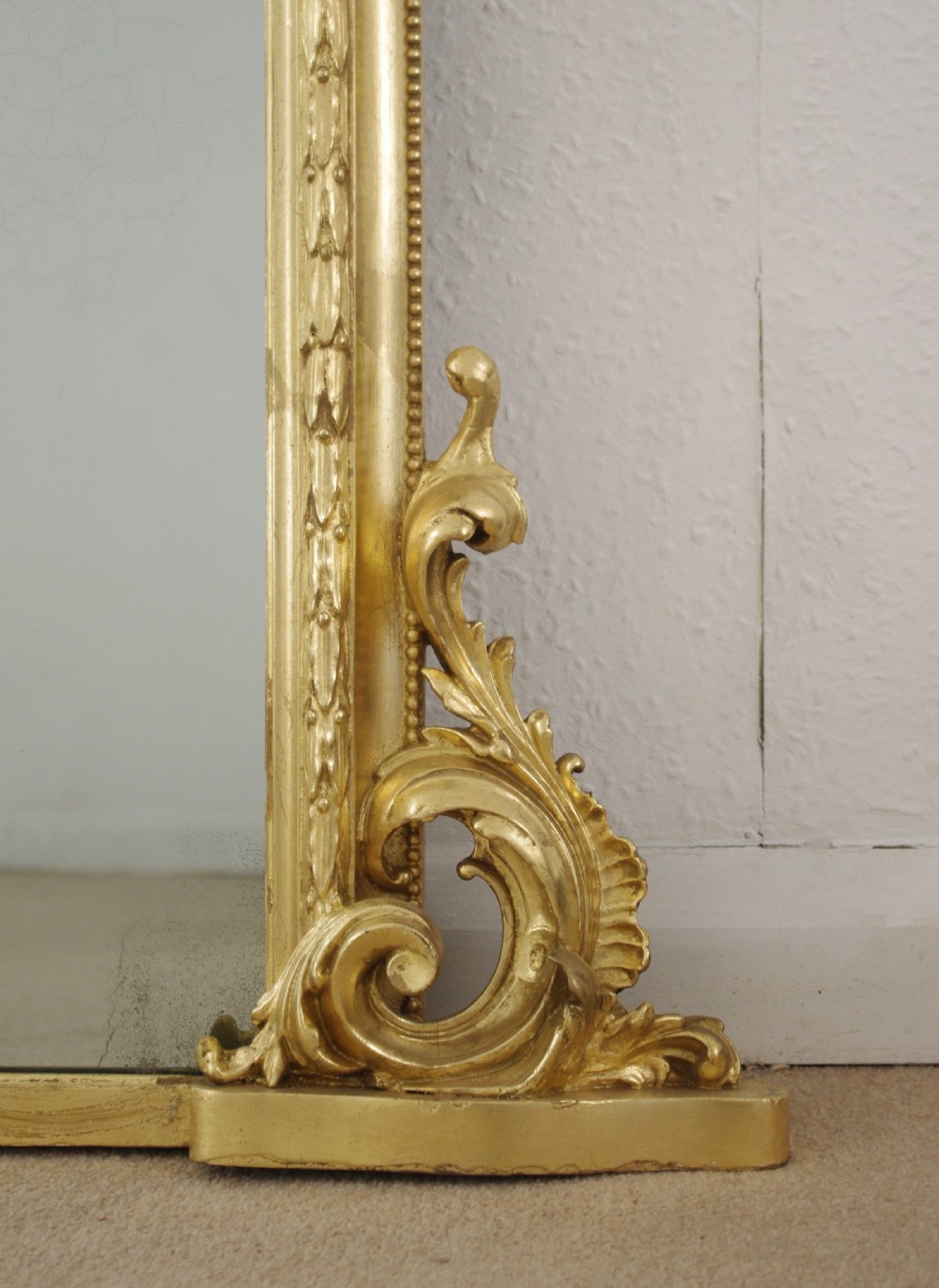 Victorian Gilt Large Arch Top Overmantle Mirror View VII