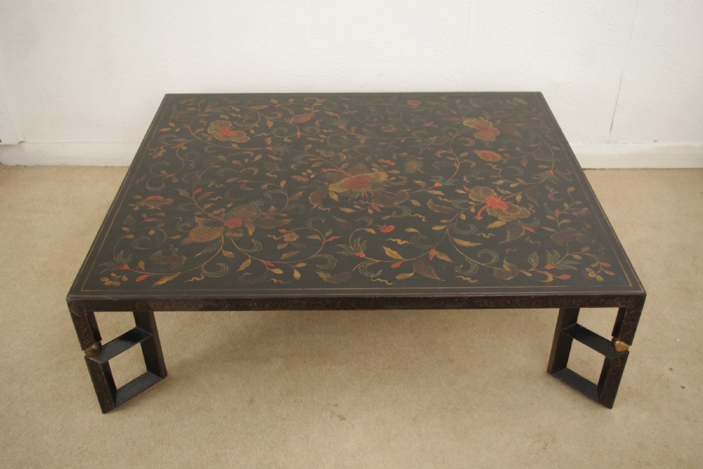 Chinese Black Lacquer and Parcel-Gilt Large Low Table/Coffee Table View IV
