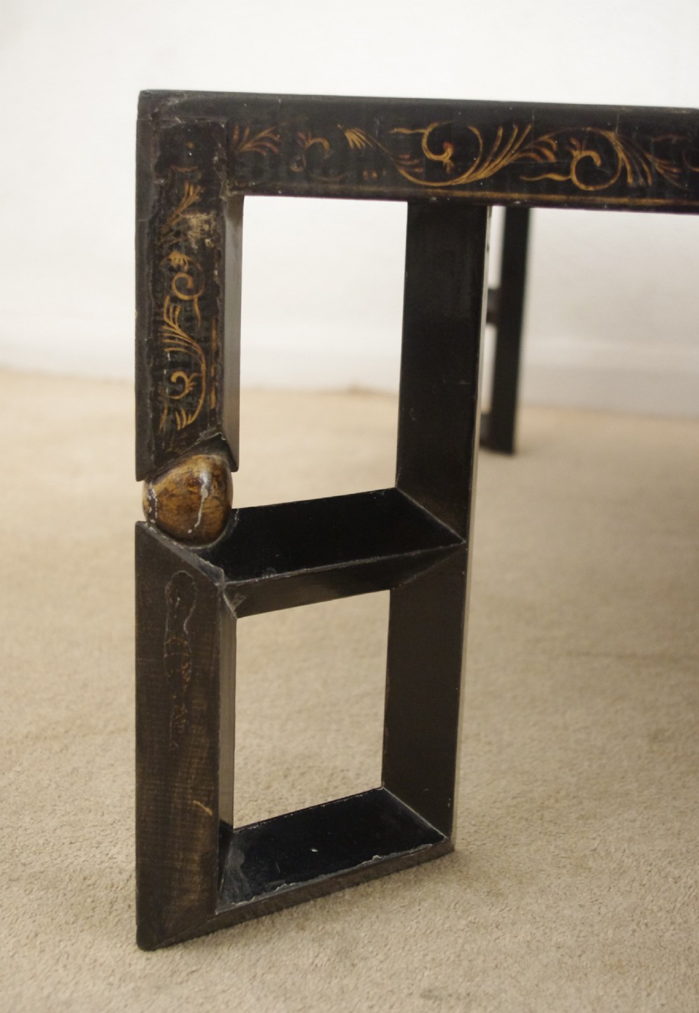 Chinese Black Lacquer and Parcel-Gilt Large Low Table/Coffee Table View XIII