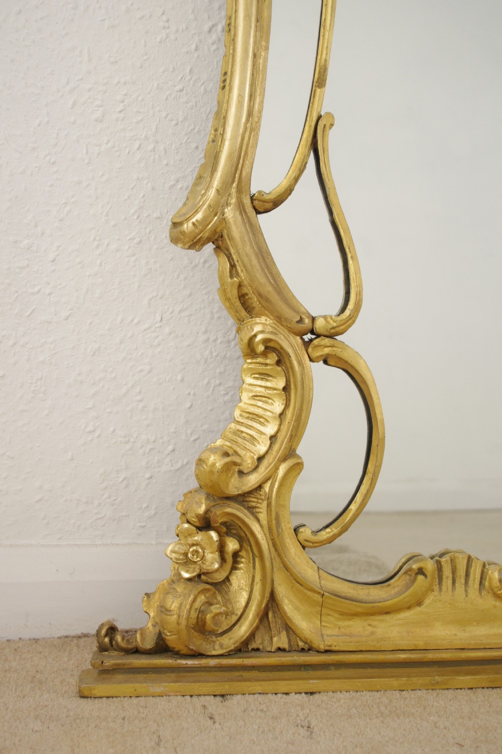 19th Century Gilt Wood Large Overmantle Mirror View V