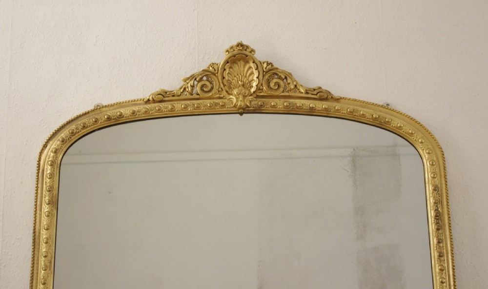 Victorian Gilt Large Arch Top Overmantle Mirror View II