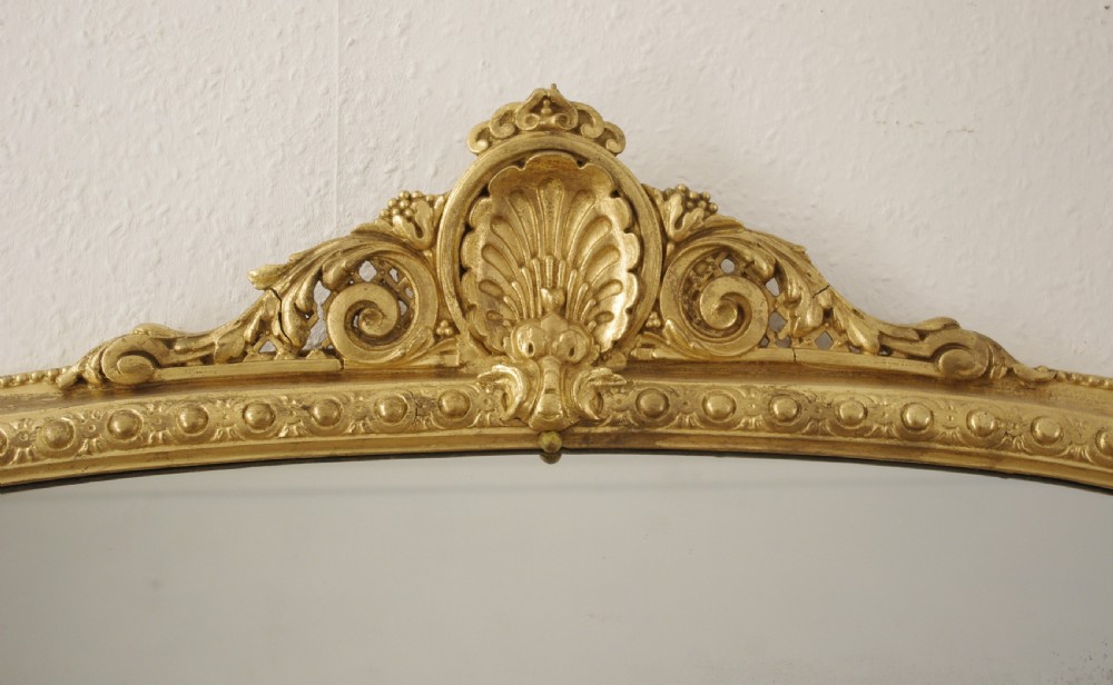 Victorian Gilt Large Arch Top Overmantle Mirror View III