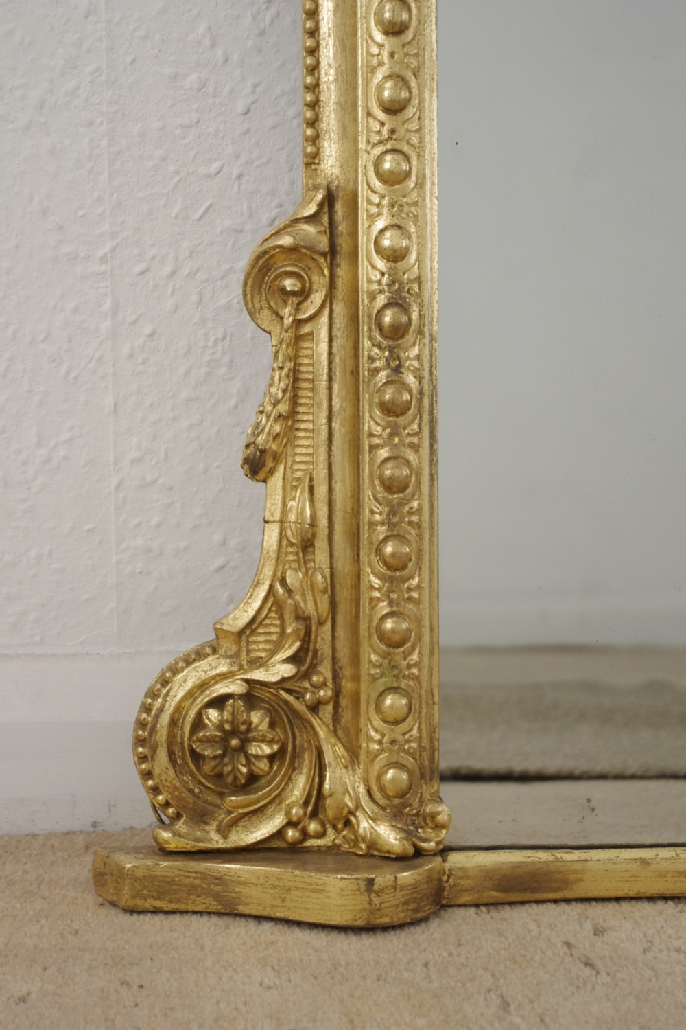 Victorian Gilt Large Arch Top Overmantle Mirror View VI
