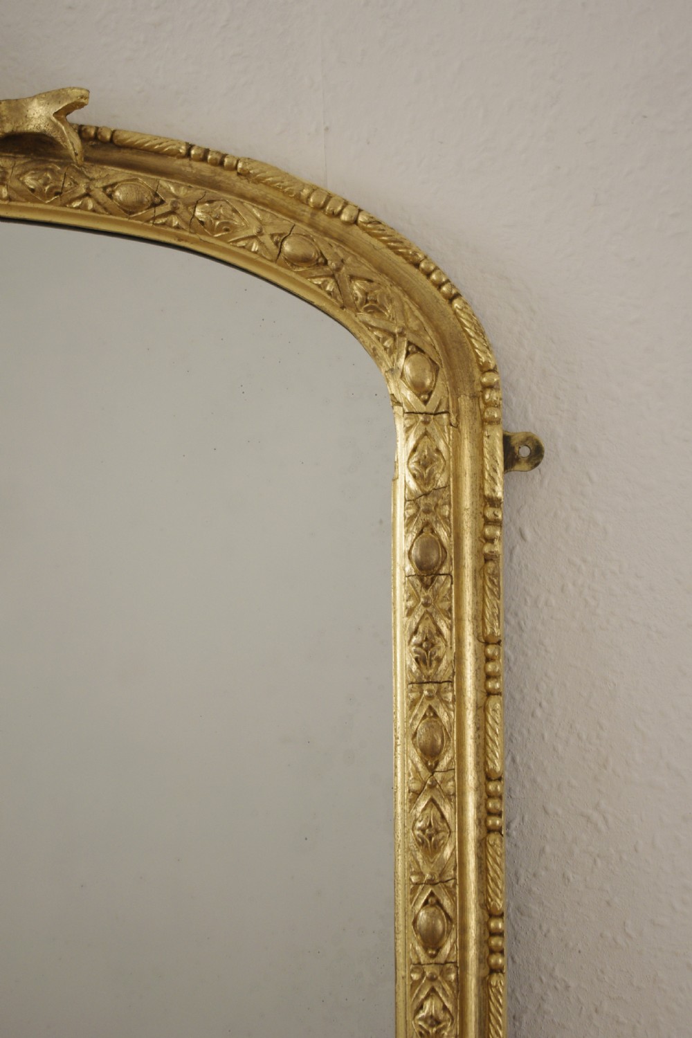 Victorian Gilt Arch Top Overmantle Mirror with Prince of Wales' Feathers View V
