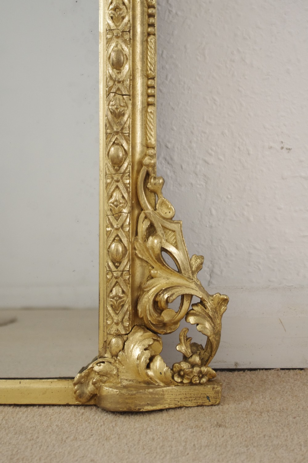 Victorian Gilt Arch Top Overmantle Mirror with Prince of Wales' Feathers View VII