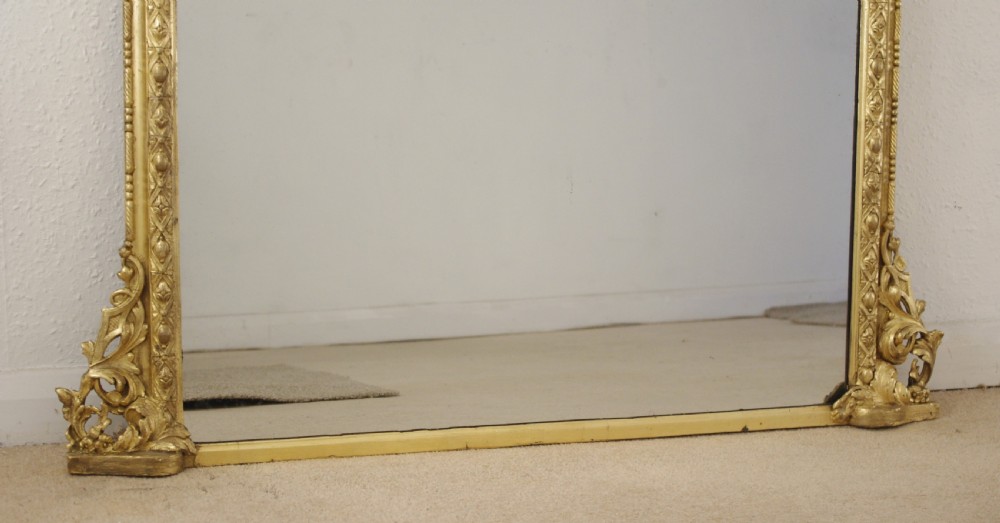 Victorian Gilt Arch Top Overmantle Mirror with Prince of Wales' Feathers View VIII