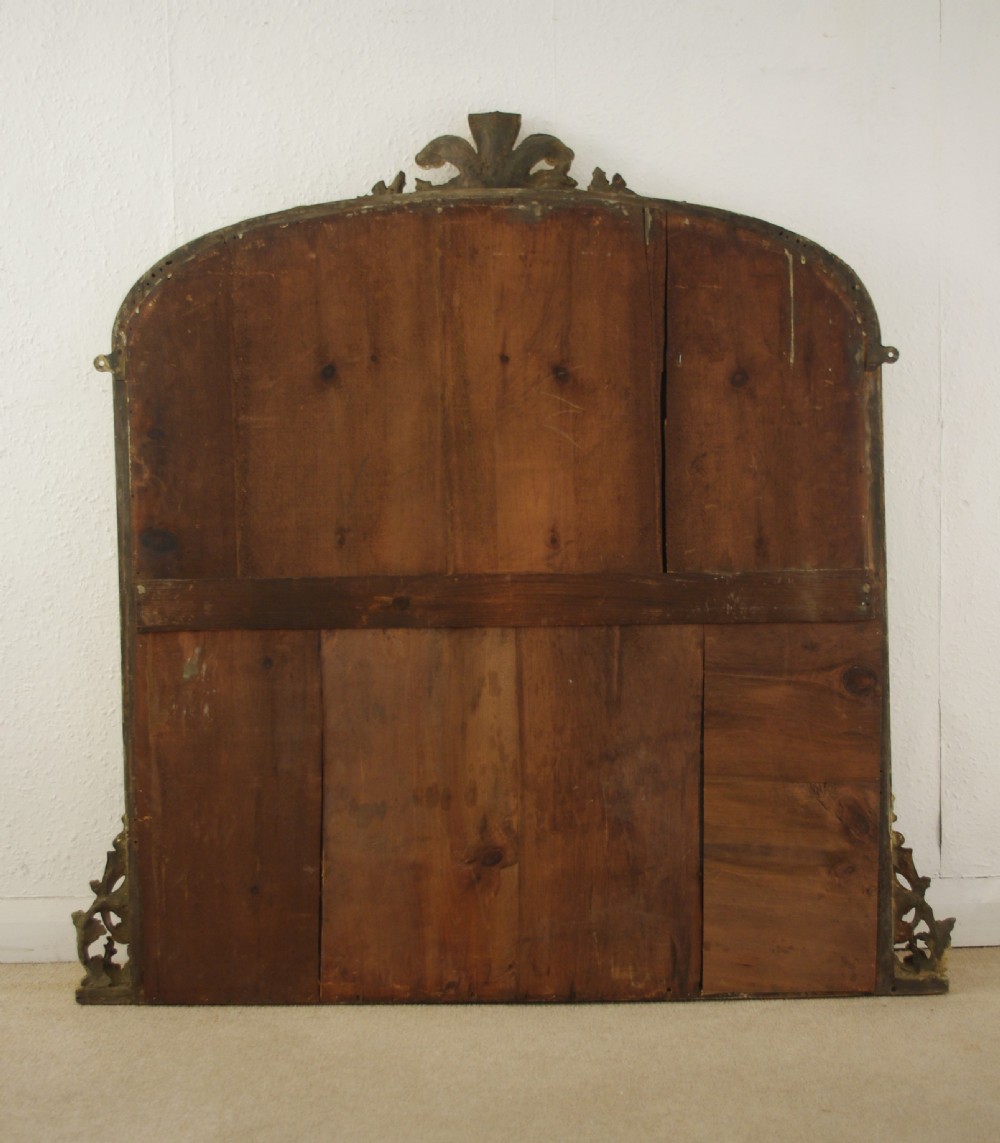 Victorian Gilt Arch Top Overmantle Mirror with Prince of Wales' Feathers View IX