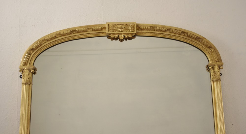Victorian Gilt Large Arch Top Overmantle Mirror View II