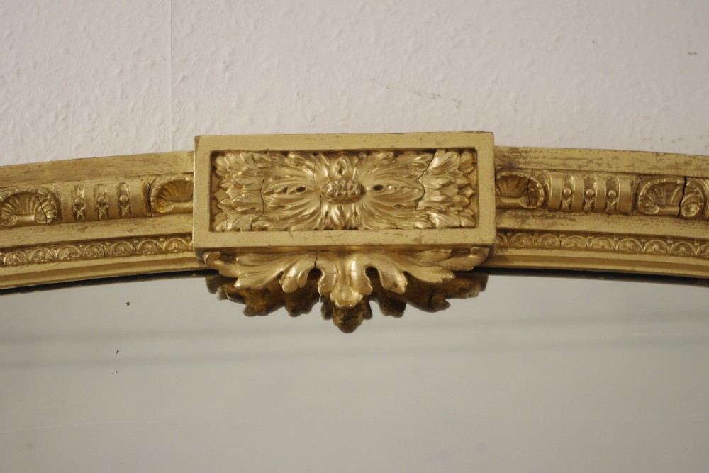 Victorian Gilt Large Arch Top Overmantle Mirror View IV