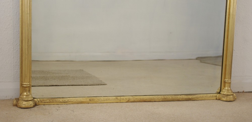 Victorian Gilt Large Arch Top Overmantle Mirror View IX
