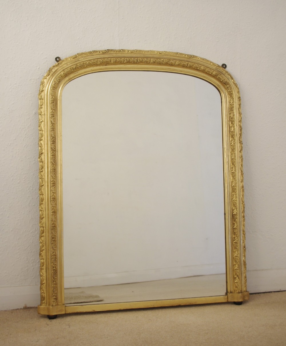 Victorian Gilt Arch Top Overmantle Mirror