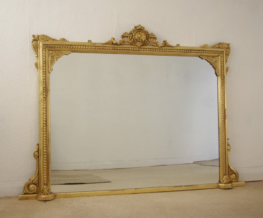 Victorian Gilt Large Overmantle Mirror