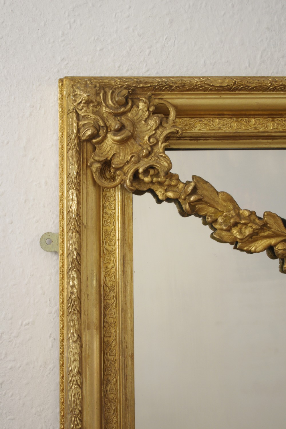 Victorian Gilt Large Overmantle Mirror with 'Putto' Cresting View IV