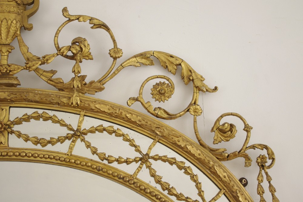 Victorian Gilt Adam Style  Large Oval Overmantle Wall Mirror View XII