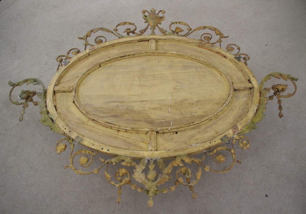 Victorian Gilt Adam Style  Large Oval Overmantle Wall Mirror View XIV