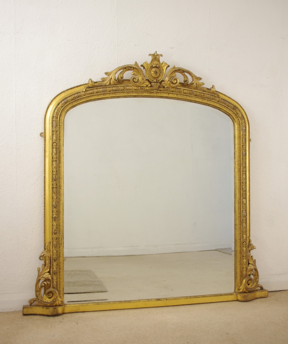Victorian Gilt Arch Top Overmantle Mirror