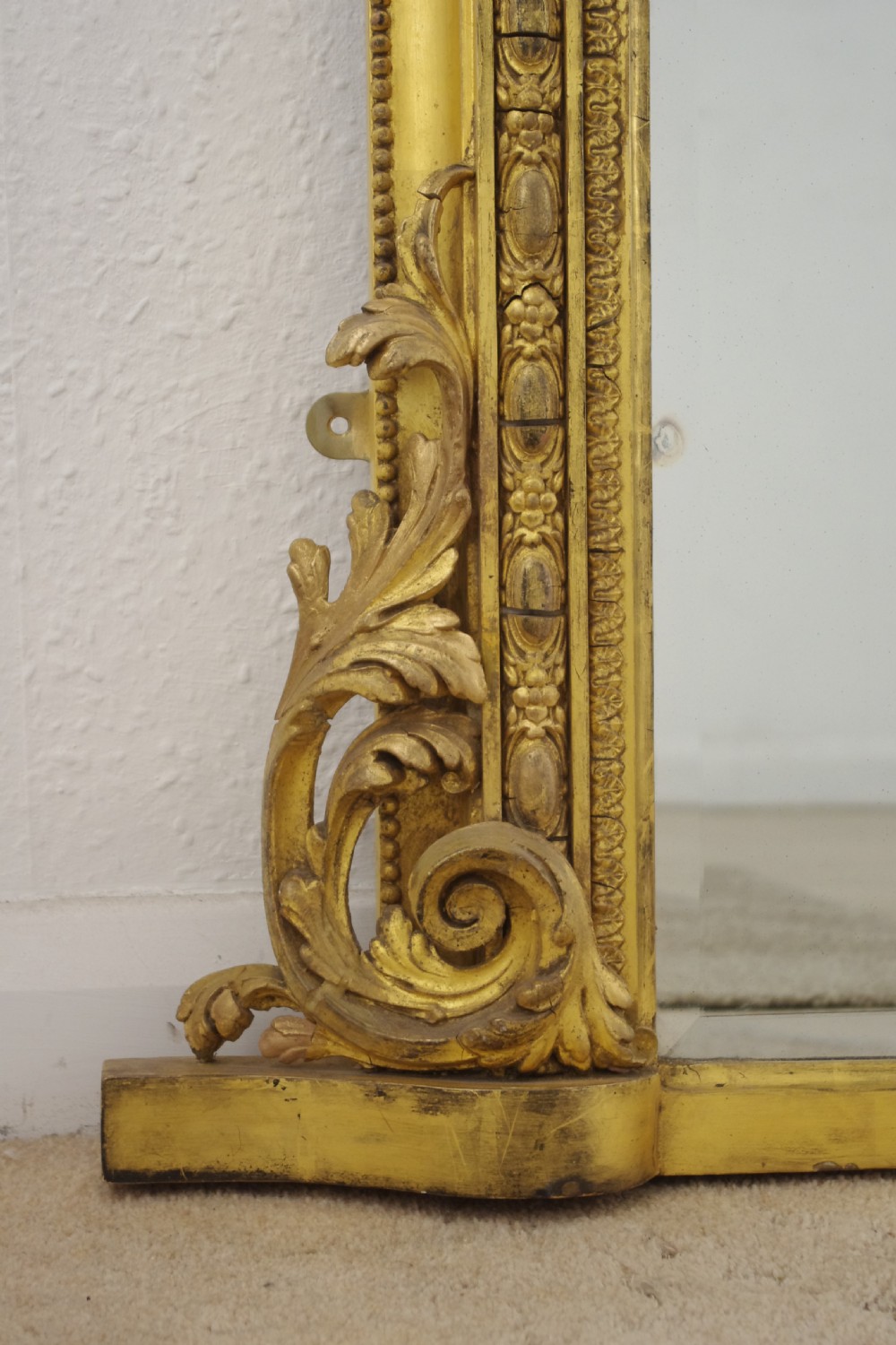 Victorian Gilt Arch Top Overmantle Mirror View VI