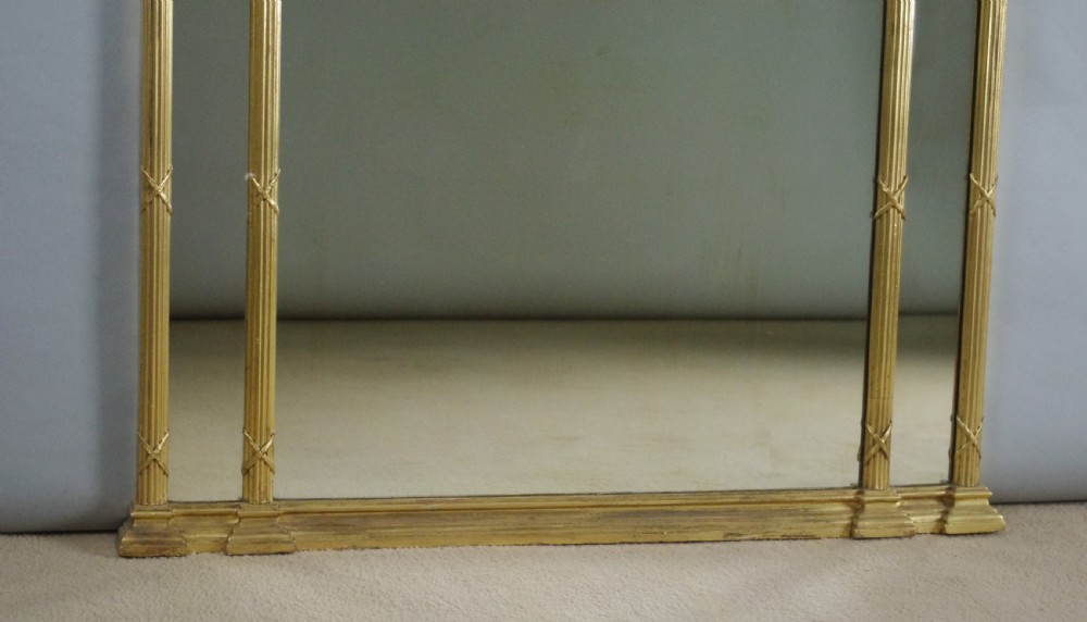 Regency Gilt Large Triple Plate Overmantle Mirror View VII