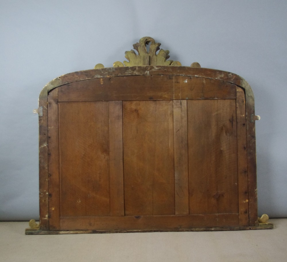 Victorian Gilt Wood Arch Top Overmantle Mirror View VIII