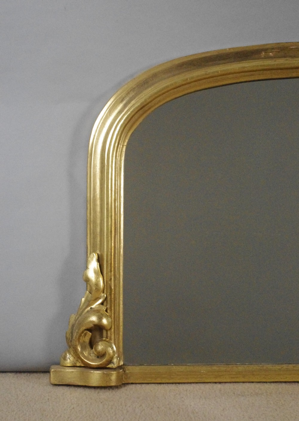 Victorian Gilt Wood Arch Top Overmantle Mirror View II