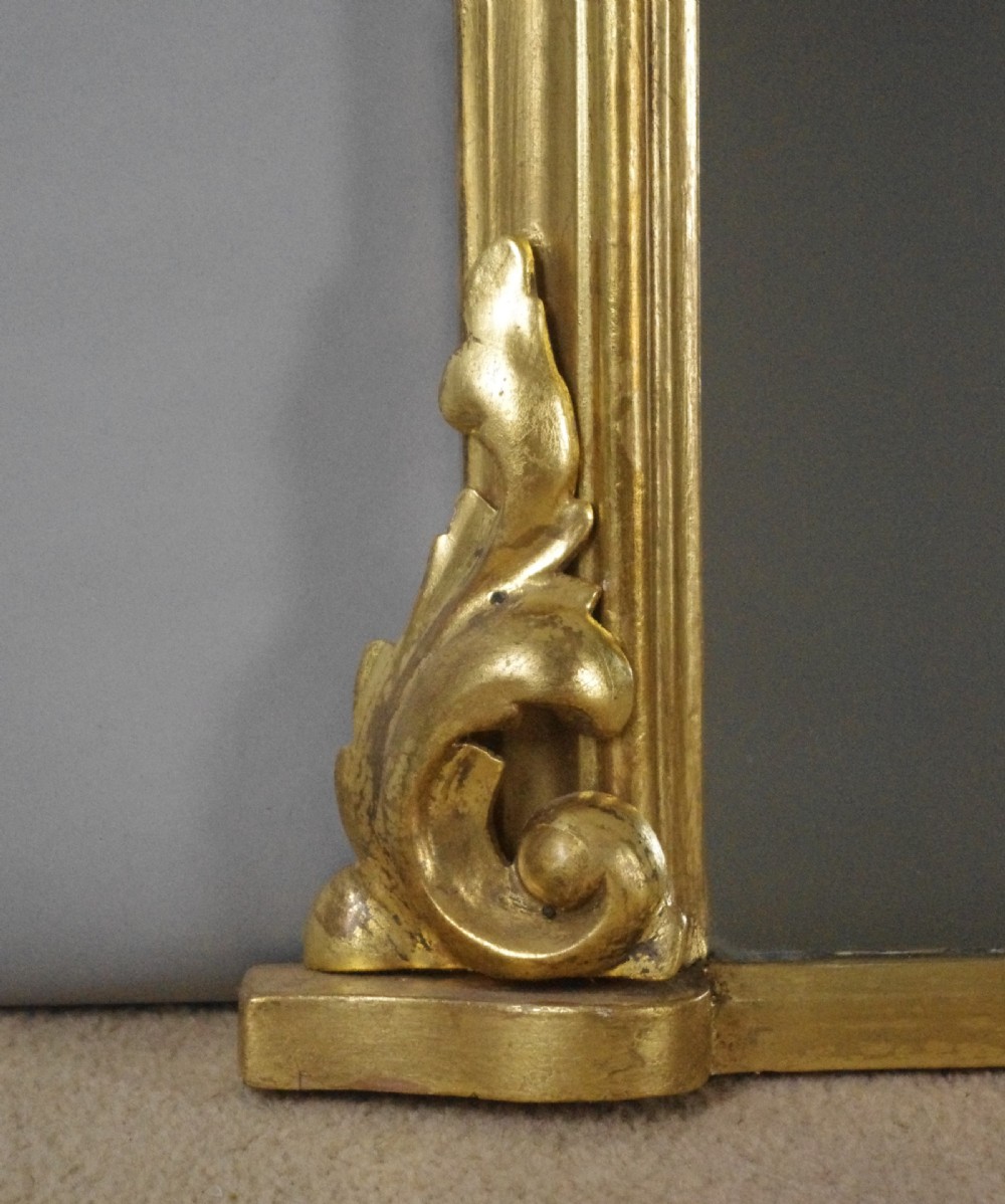 Victorian Gilt Wood Arch Top Overmantle Mirror View IV