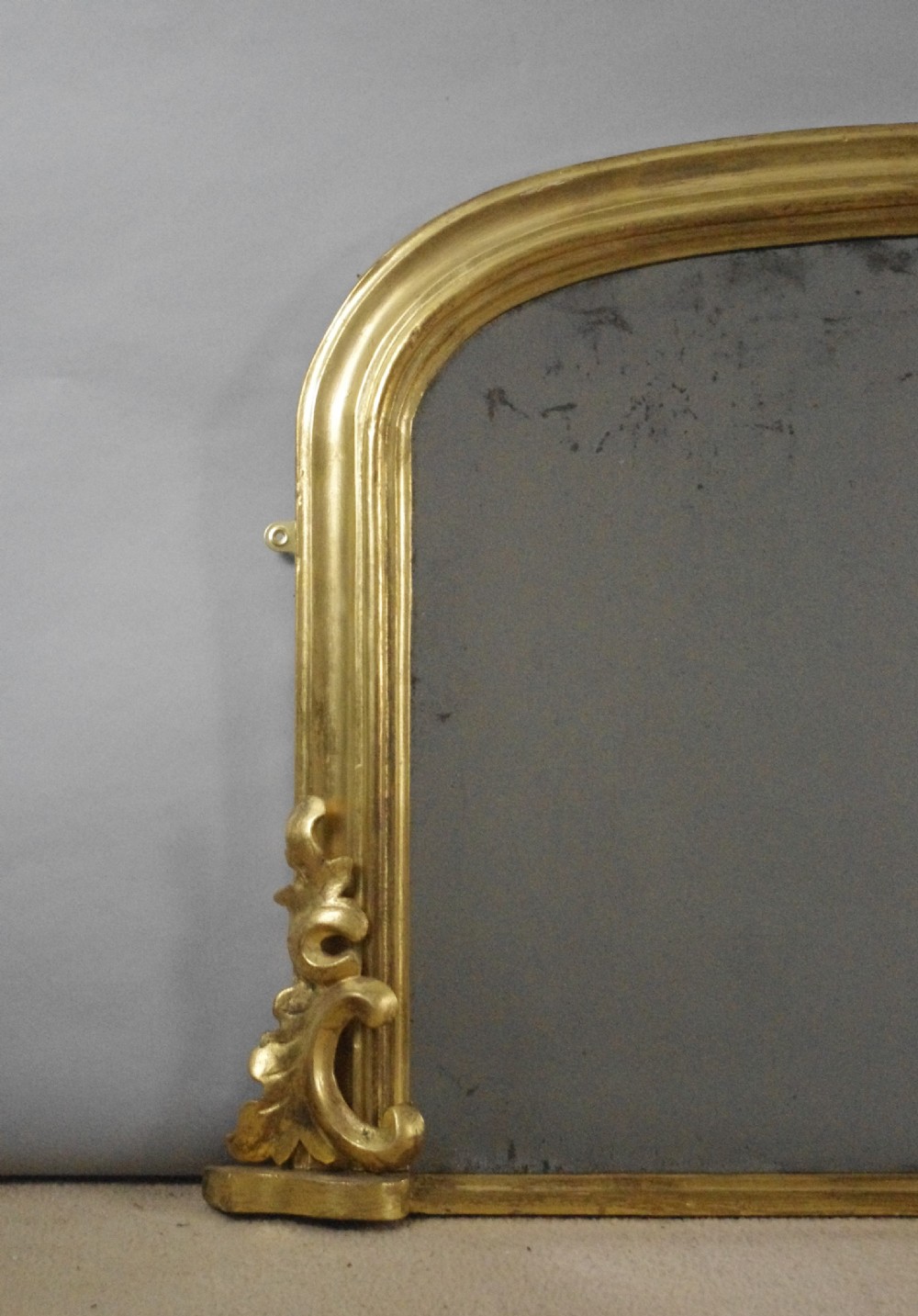 Victorian Gilt Wood Arch Top Overmantle Mirror View II