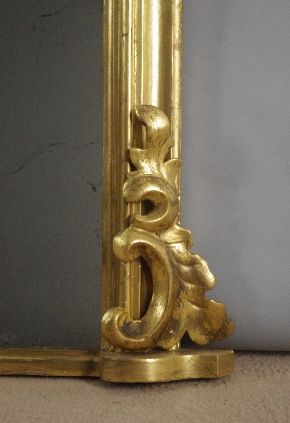 Victorian Gilt Wood Arch Top Overmantle Mirror View V