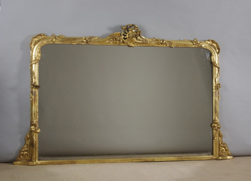 Victorian Gilt Large Overmantle Mirror